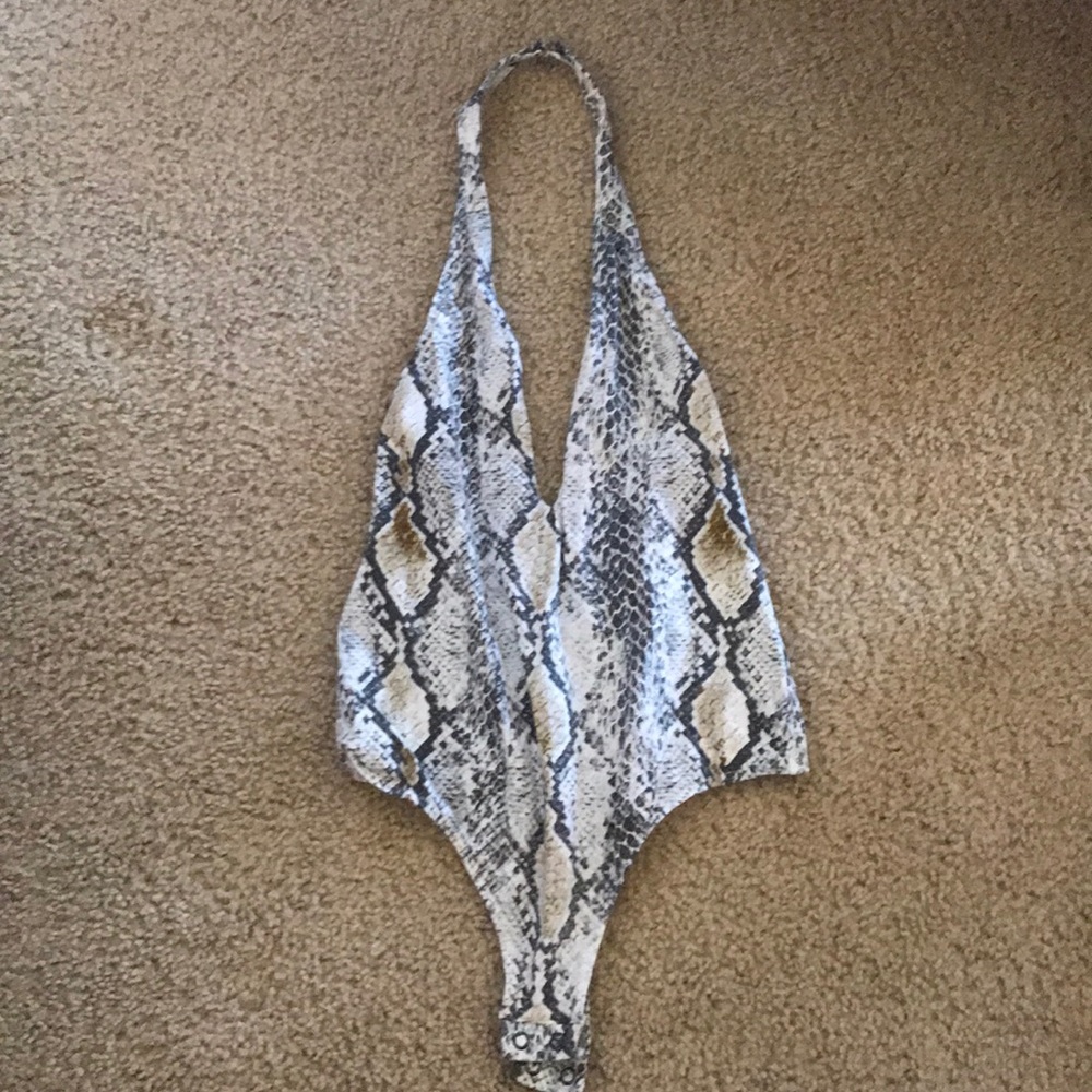 Snake print body suit - never been worn!